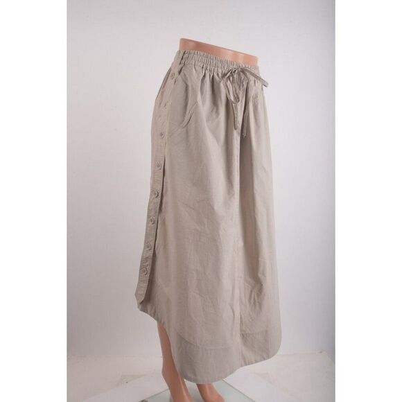 Zara Srpls Womans Midi Skirt Size M Tan brown button sides 2816/081 NWT - Picture 2 of 6